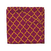 Merlot and Gold Quatrefoil