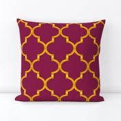 Merlot and Gold Quatrefoil