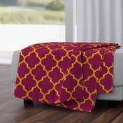 Merlot and Gold Quatrefoil