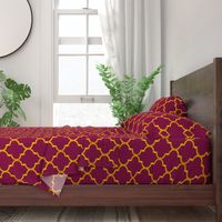 Merlot and Gold Quatrefoil