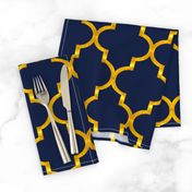 Navy and Gold Quatrefoil