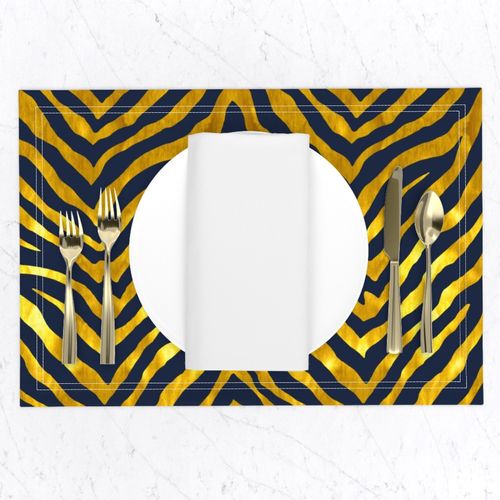 Navy and Gold Zebra