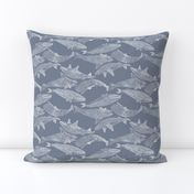 Whales in Soft Blue