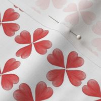 Watercolor Love Heart Flowers on white