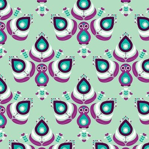 Abstract retro peacock and soft pastel feathers