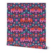 Exotic indian kids elephants purple