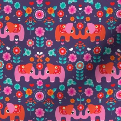 Exotic indian kids elephants purple