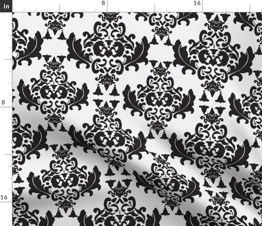 Black and White Damask