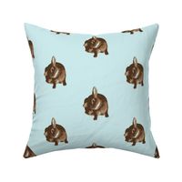 Vintage style bunny on blue