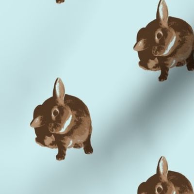 Vintage style bunny on blue