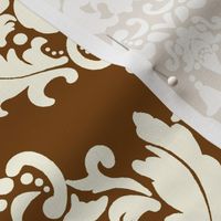 Brown on Cream Damask