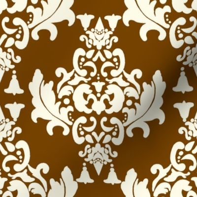 Brown on Cream Damask