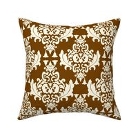 Brown on Cream Damask