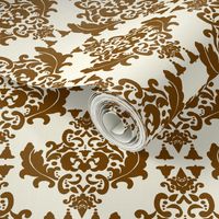 Brown on Cream Damask