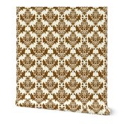 Brown on Cream Damask