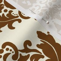 Brown on Cream Damask