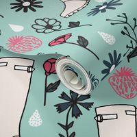 wellington boots // spring time wellies rain showers florals andrea lauren fabric