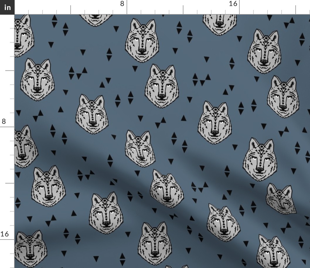 wolf // wolves boys room fabric decor animals animal head wild animals