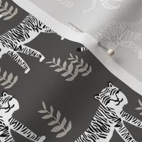 Safari Tiger - Charcoal (smaller) by Andrea Lauren