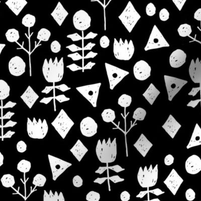 flowers // floral flowers wallpaper black and white