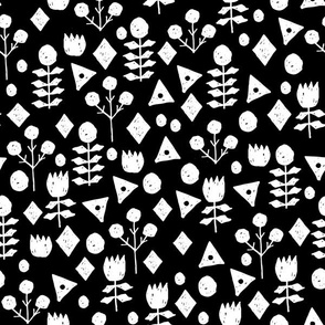 flowers // floral flowers wallpaper black and white