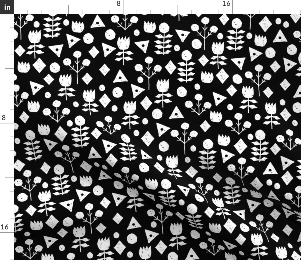 flowers // floral flowers wallpaper black and white