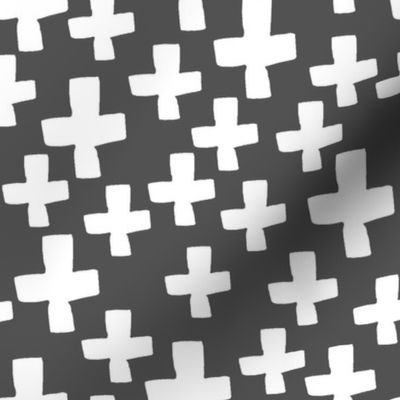Swiss Crosses - Charcoal/White by Andrea Lauren