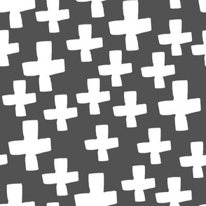 Swiss Crosses - Charcoal/White by Andrea Lauren