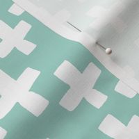 Swiss Crosses - Pale Turquoise/White by Andrea Lauren