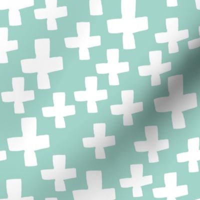 Swiss Crosses - Pale Turquoise/White by Andrea Lauren