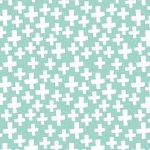 Swiss Crosses - Pale Turquoise/White by Andrea Lauren