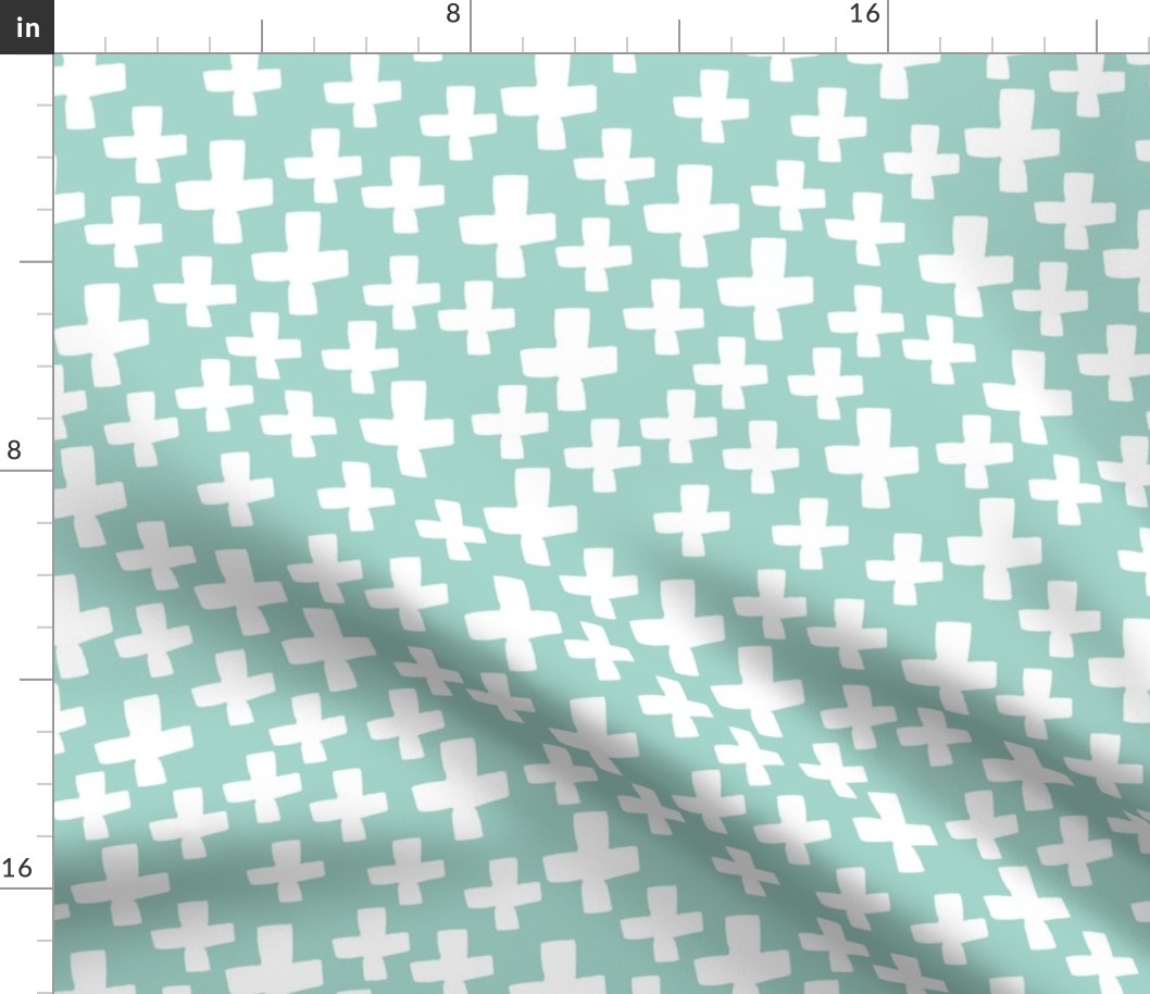 Swiss Crosses - Pale Turquoise/White by Andrea Lauren