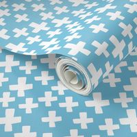 Swiss Crosses - Soft Blue/White by Andrea Lauren