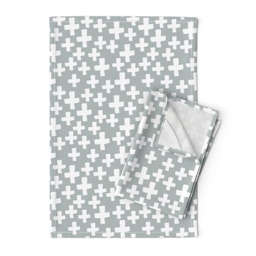 Swiss Crosses - Slate Grey/White by Andrea Lauren