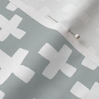 Swiss Crosses - Slate Grey/White by Andrea Lauren