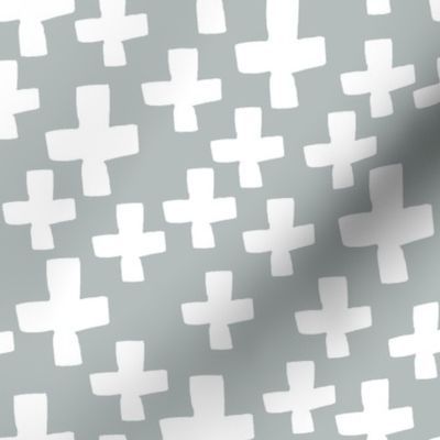 Swiss Crosses - Slate Grey/White by Andrea Lauren