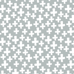 Swiss Crosses - Slate Grey/White by Andrea Lauren