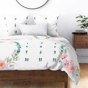 Camellia Blooms Milestone Baby Blanket