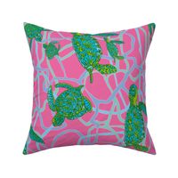 Pink & Green Turtles 