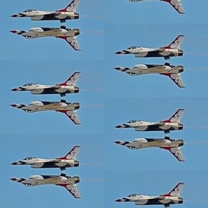 USAF Thunderbirds Jet Airplanes Flying ~ 4" Repeat