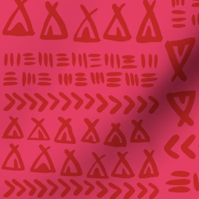 TeePee Texture// Pink and Maroon