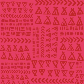 TeePee Texture// Pink and Maroon