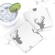 Grey Deer on White