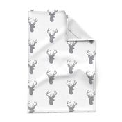 Grey Deer on White