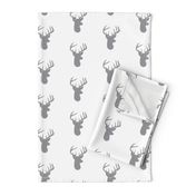 Grey Deer on White