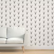 Grey Deer on White