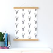 Grey Deer on White