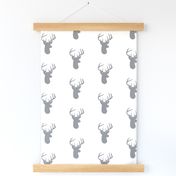 Grey Deer on White