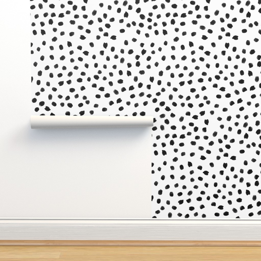 Painted Polka Dots - Modern Trendy Wallpaper | Spoonflower