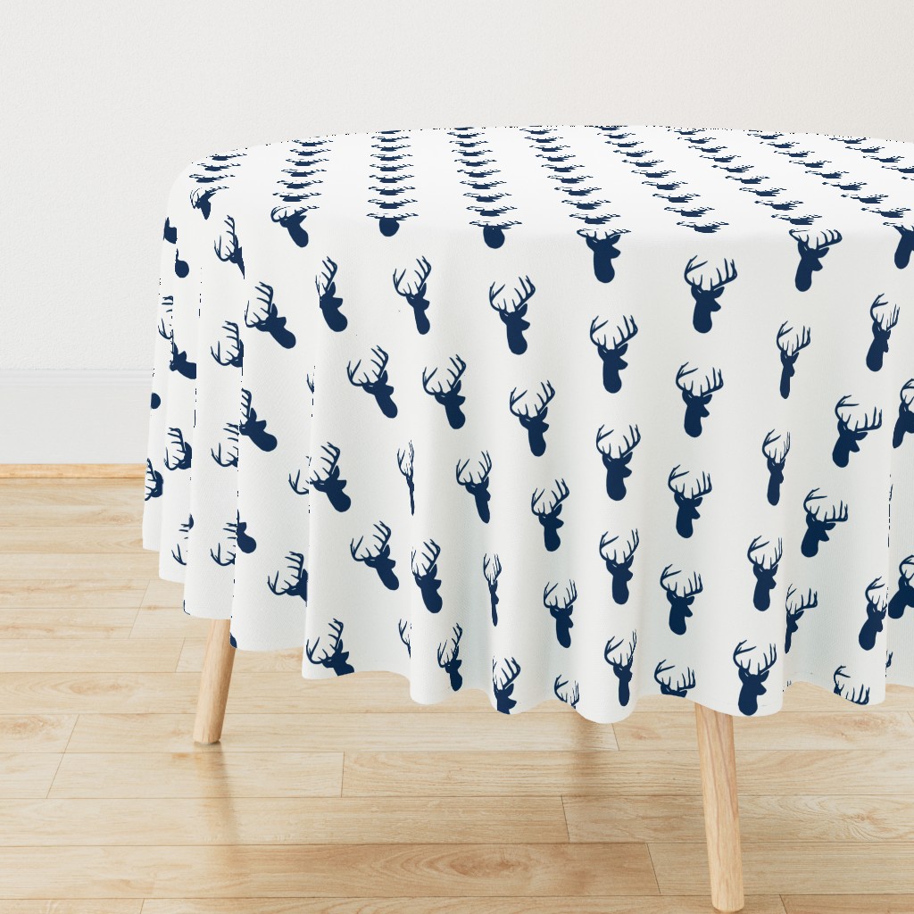 Navy Deer on White